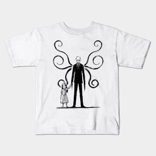 Ethereal Shadows: The Enigmatic Encounter of Slender Man and the Lost Innocence Kids T-Shirt